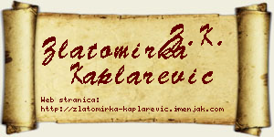 Zlatomirka Kaplarević vizit kartica